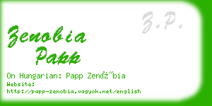 zenobia papp business card